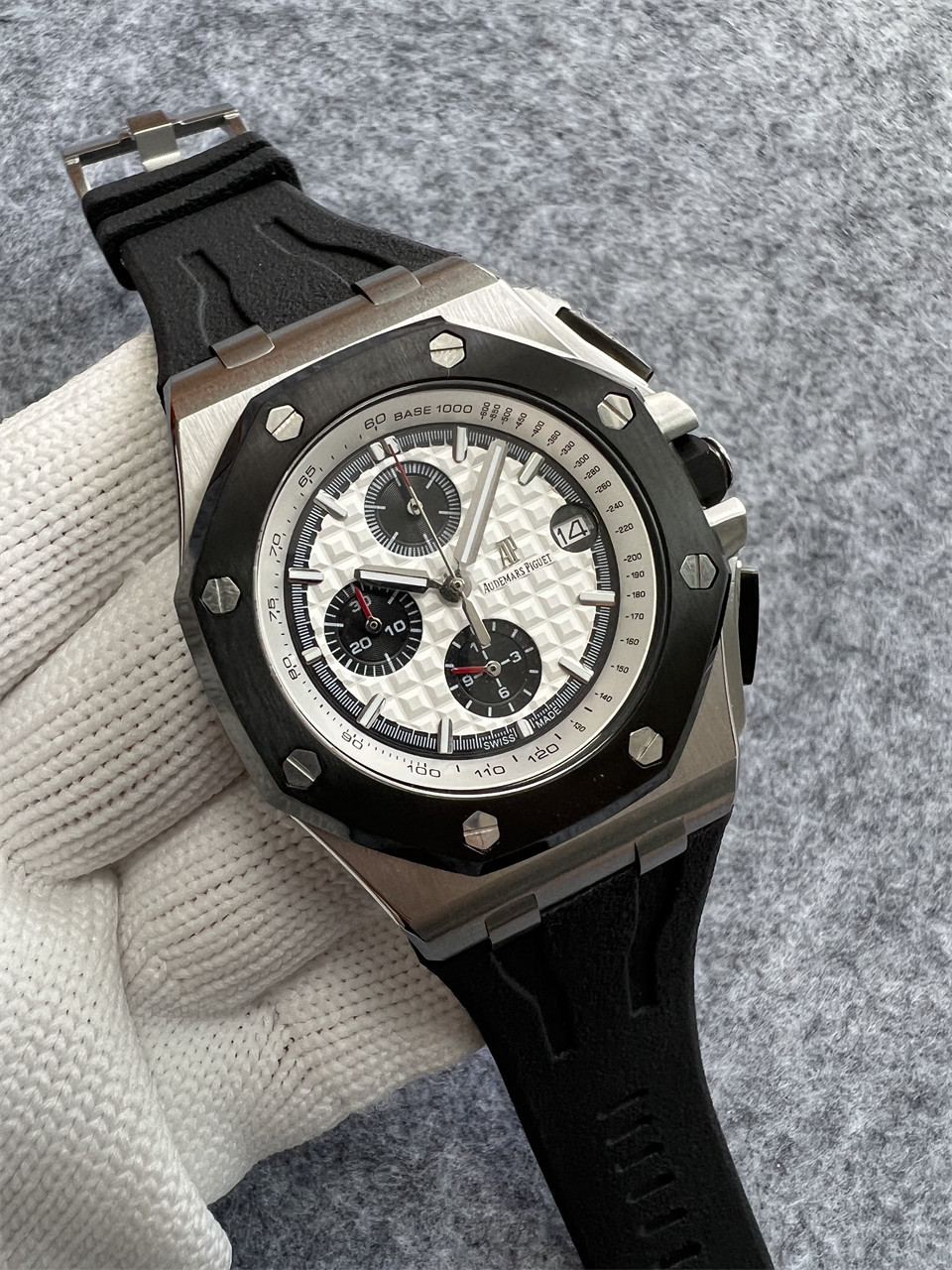 Men's Quartz Watch Chronograph 904L Stainless Steel 44mm- AP 100