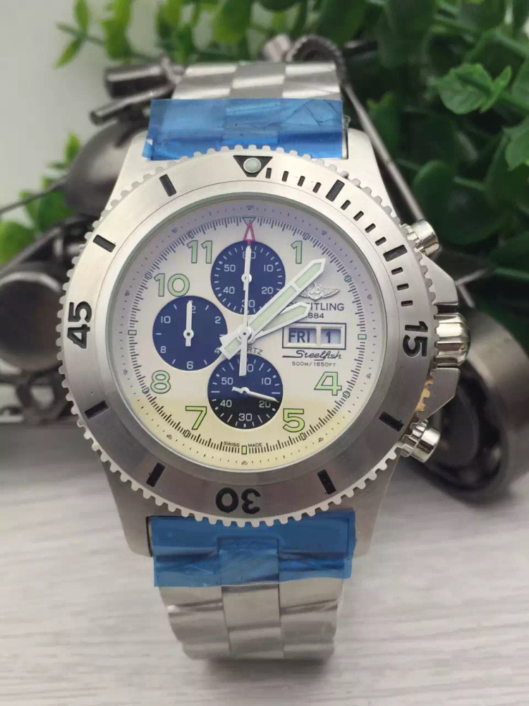 Men's Quartz Watch Chronograph 904L Stainless Steel 46mm- BR 150