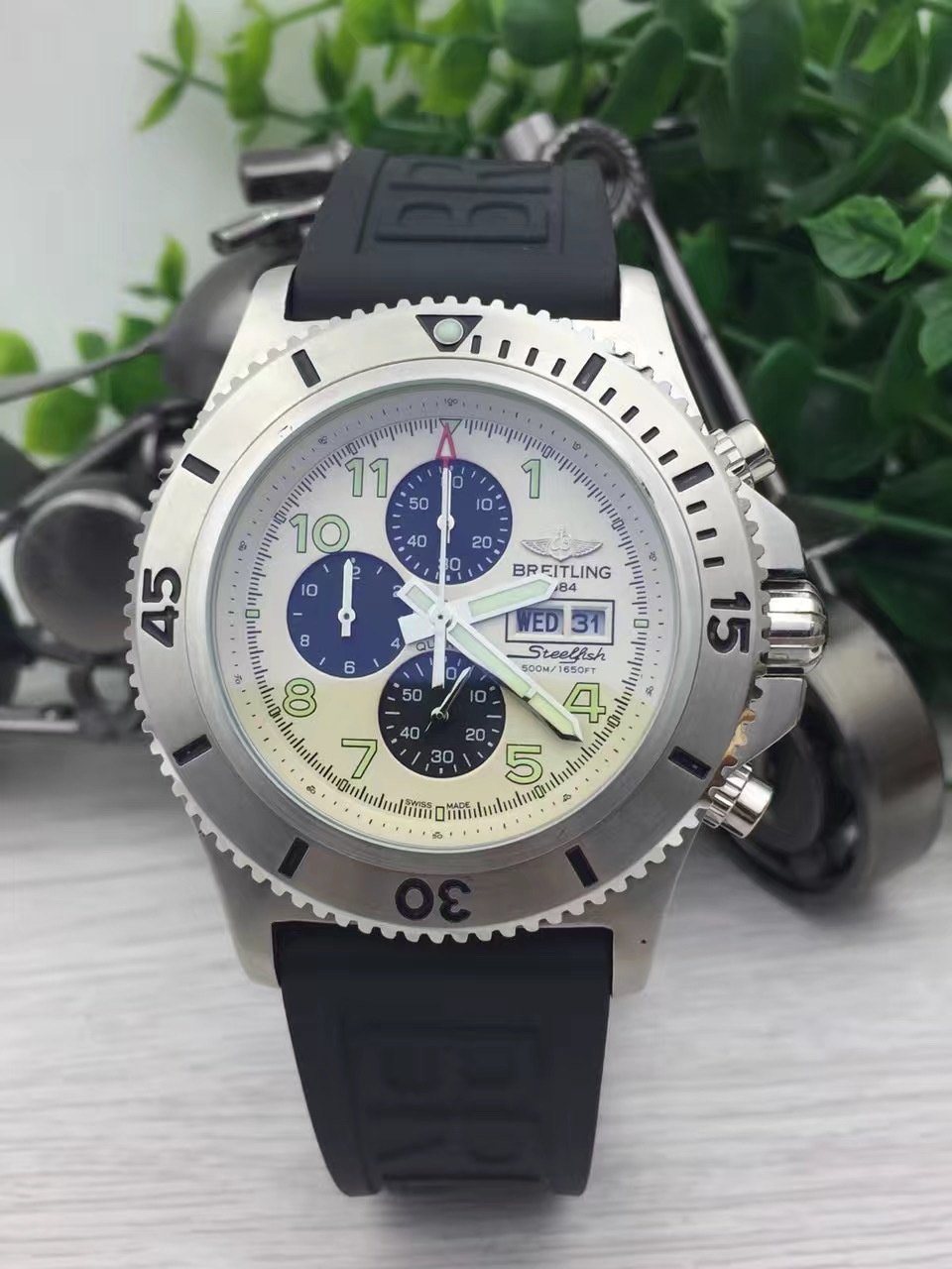 Men's Quartz Watch Chronograph 904L Stainless Steel 46mm- BR 151
