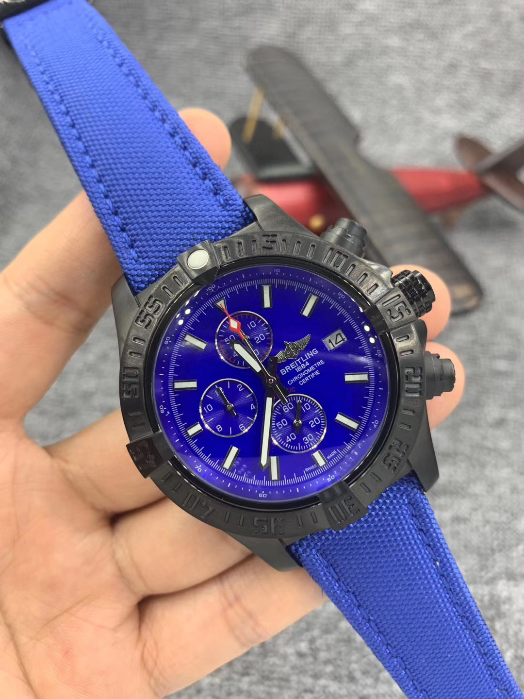 Men's Quartz Watch Chronograph 904L Stainless Steel 46mm- BR 120