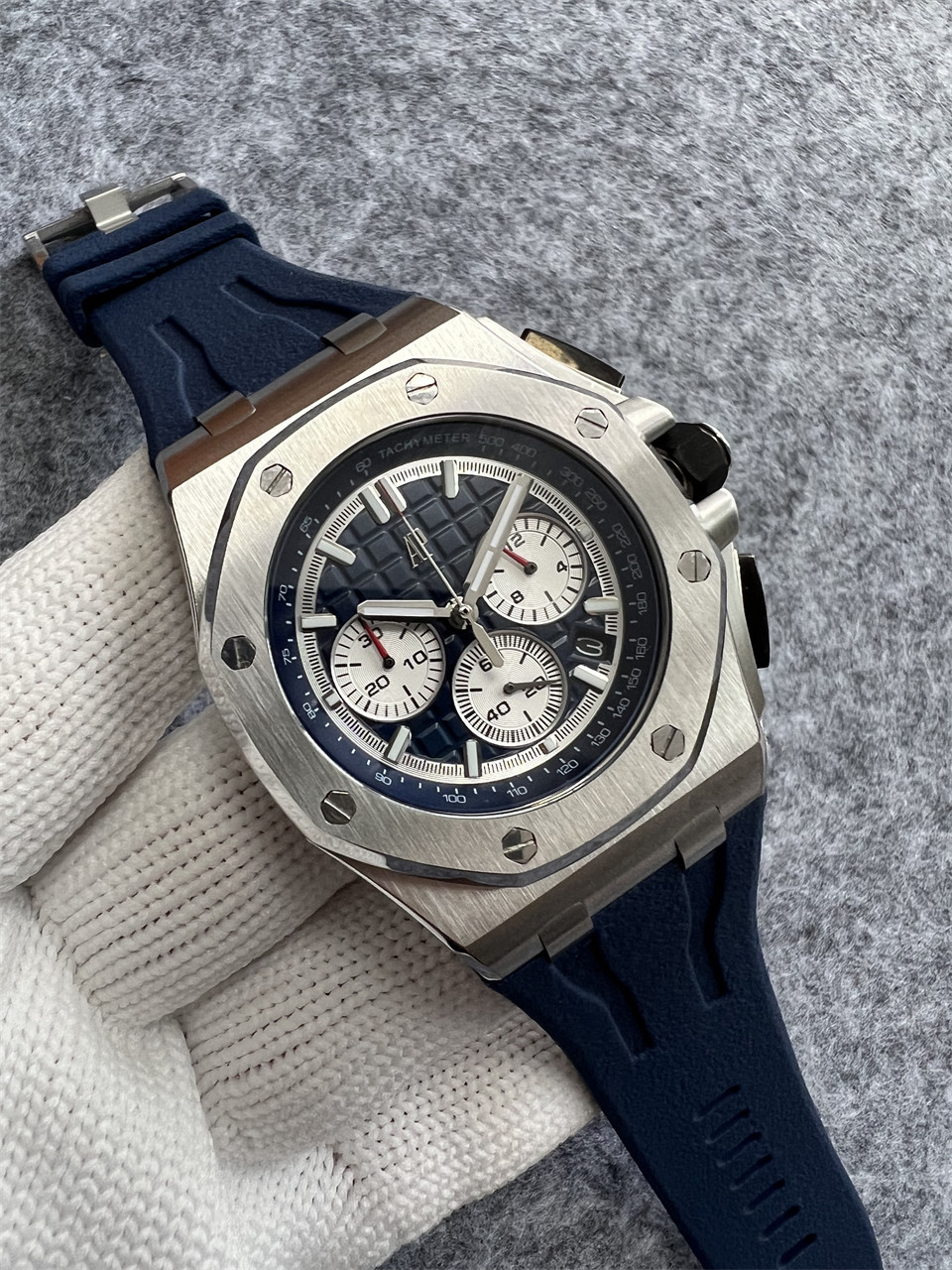 Men's Quartz Watch Chronograph 904L Stainless Steel 44mm- AP 104
