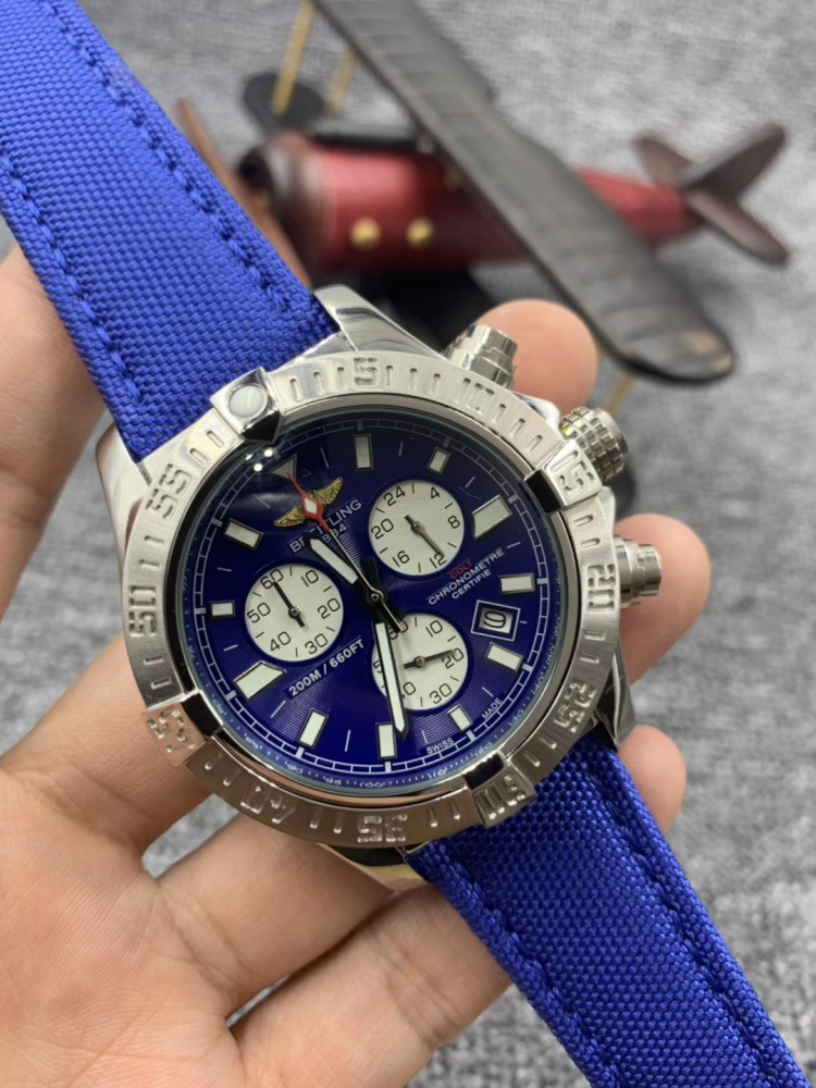 Men's Quartz Watch Chronograph 904L Stainless Steel 46mm- BR 120