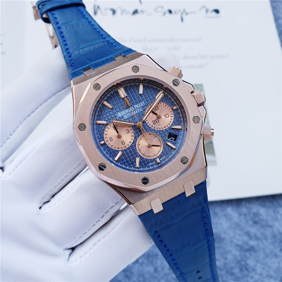 Men's Quartz Watch Chronograph 904L Stainless Steel 42mm- AP 57