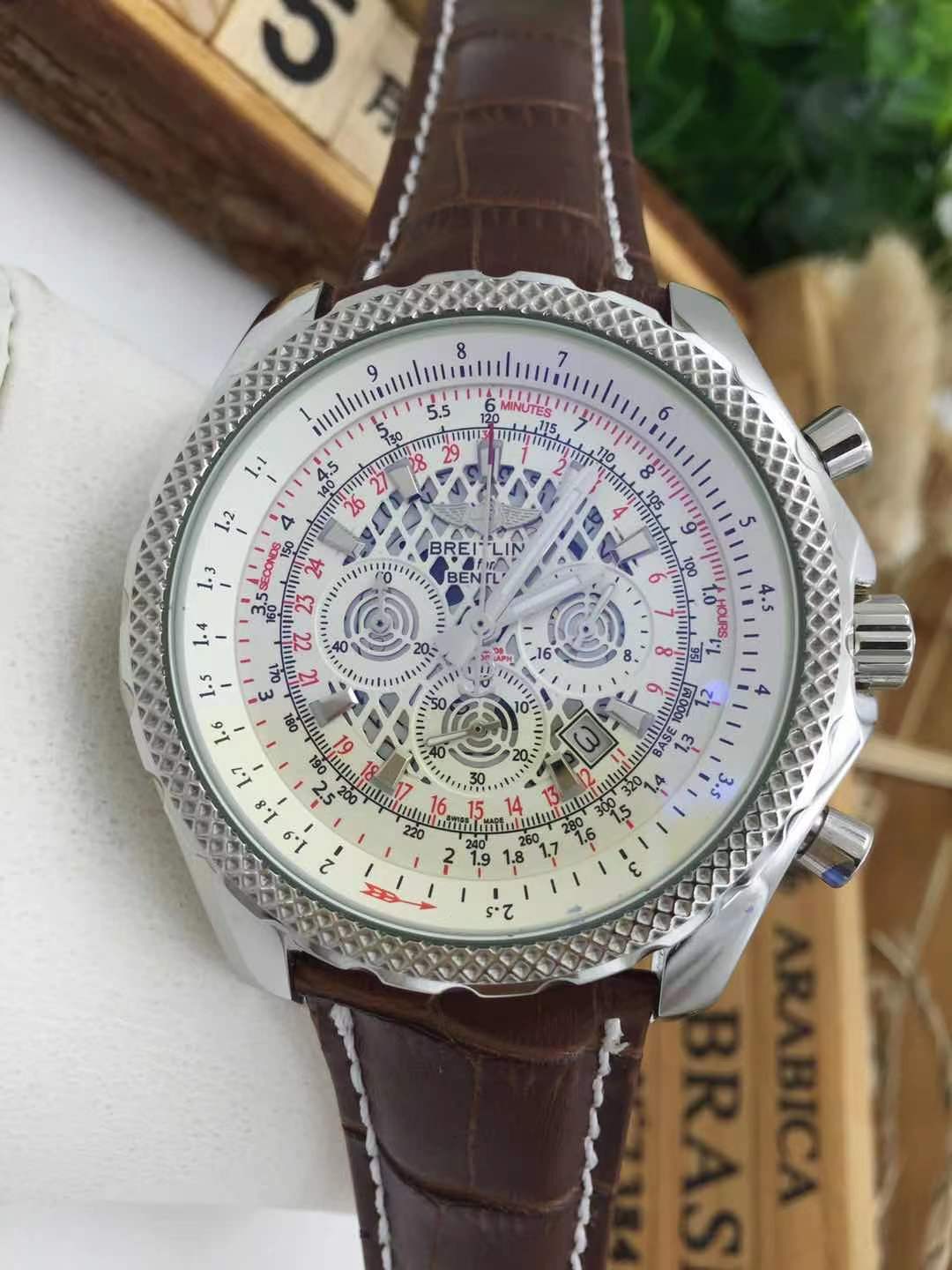 Men's Quartz Watch Chronograph 904L Stainless Steel 46mm- BR 125