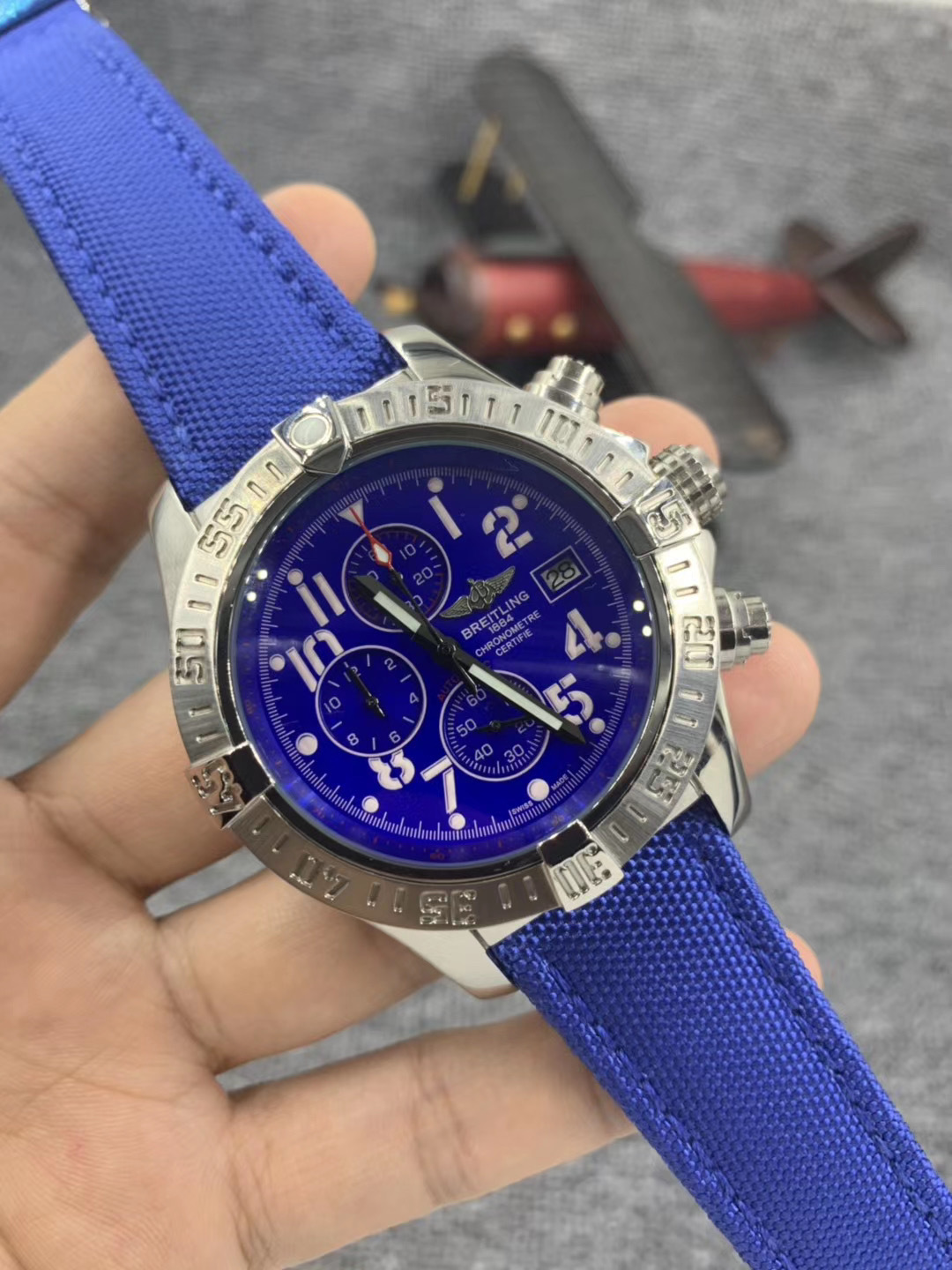Men's Quartz Watch Chronograph 904L Stainless Steel 46mm- BR 120