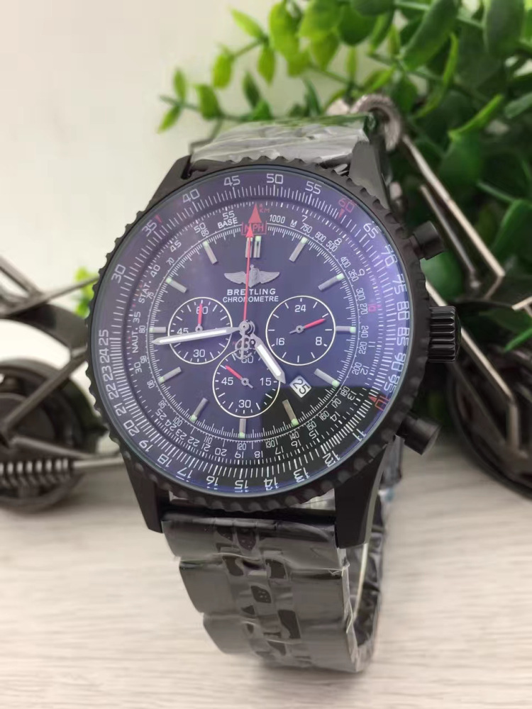 Men's Quartz Watch Chronograph 904L Stainless Steel 46mm- BR 142