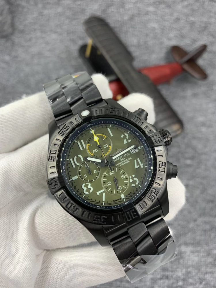 Men's Quartz Watch Chronograph 904L Stainless Steel 46mm- BR 119