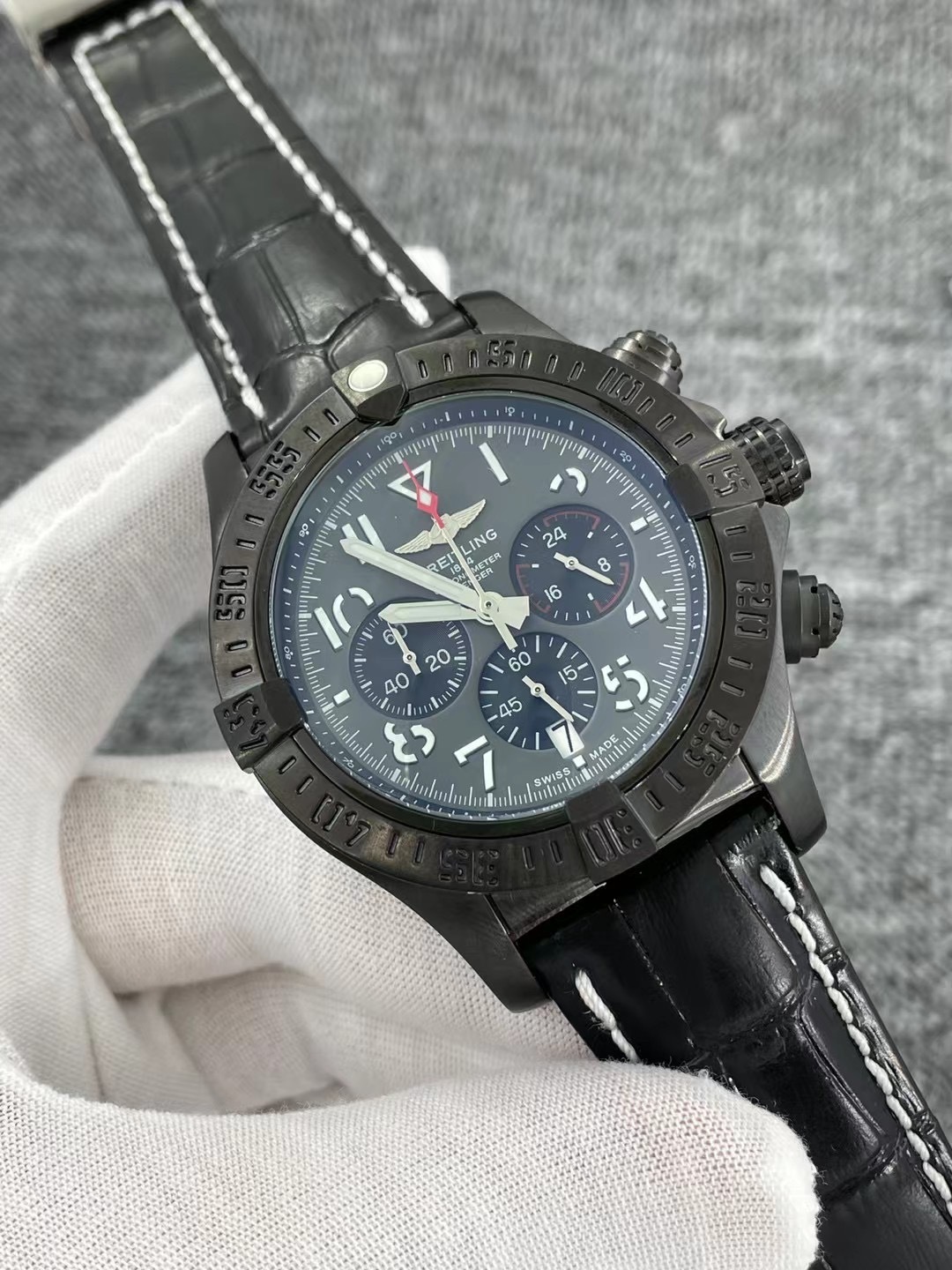 Men's Quartz Watch Chronograph 904L Stainless Steel 46mm- BR 128