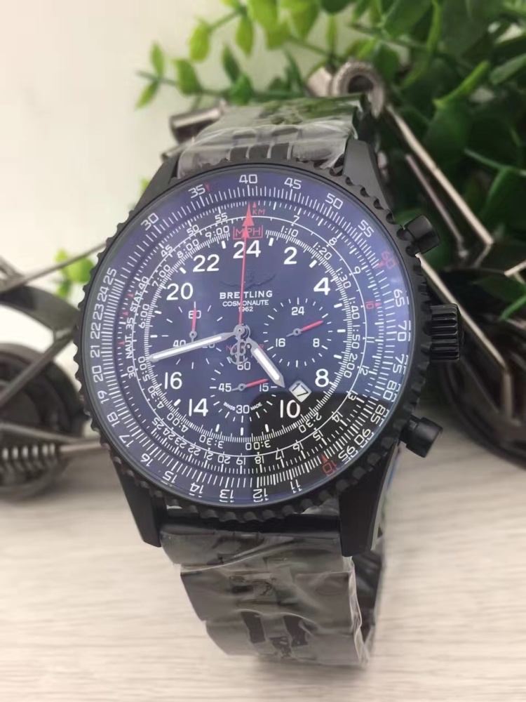 Men's Quartz Watch Chronograph 904L Stainless Steel 46mm- BR 142