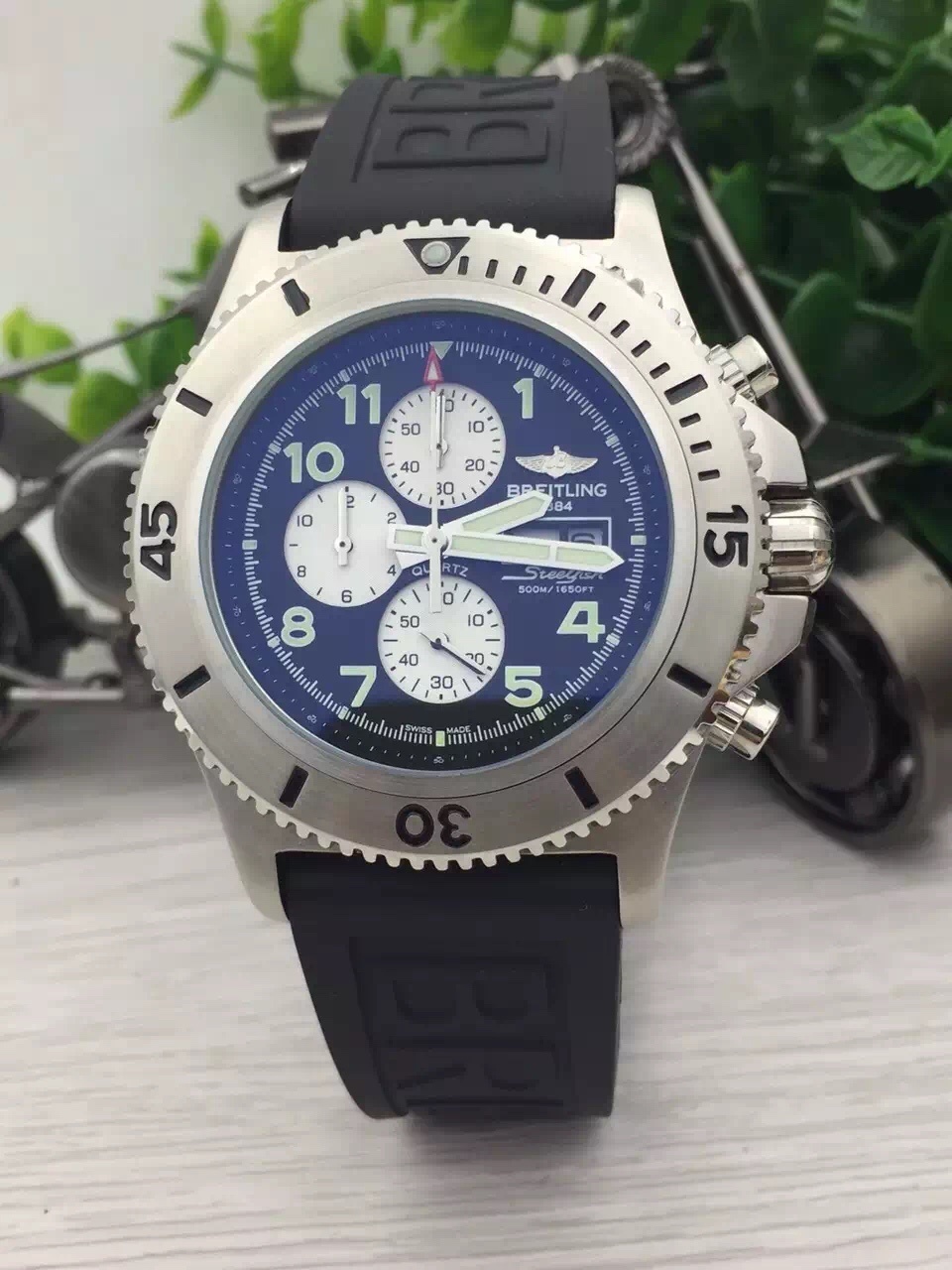 Men's Quartz Watch Chronograph 904L Stainless Steel 46mm- BR 151