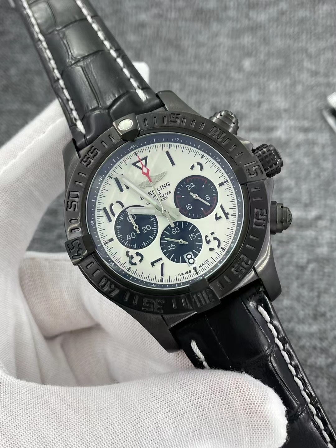 Men's Quartz Watch Chronograph 904L Stainless Steel 46mm- BR 128
