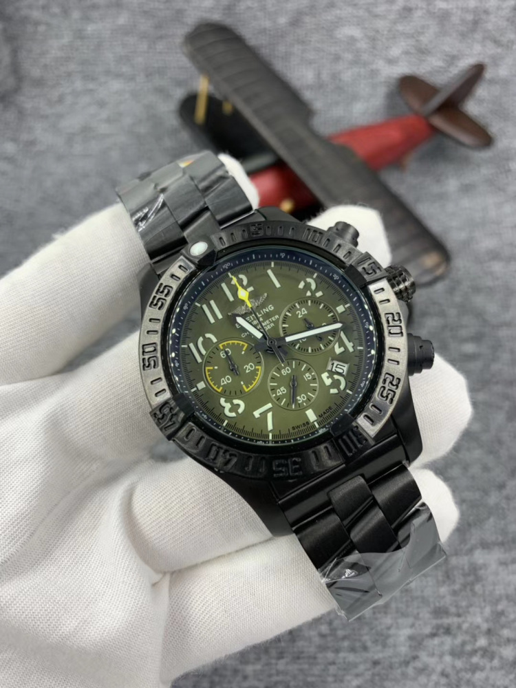 Men's Quartz Watch Chronograph 904L Stainless Steel 46mm- BR 119