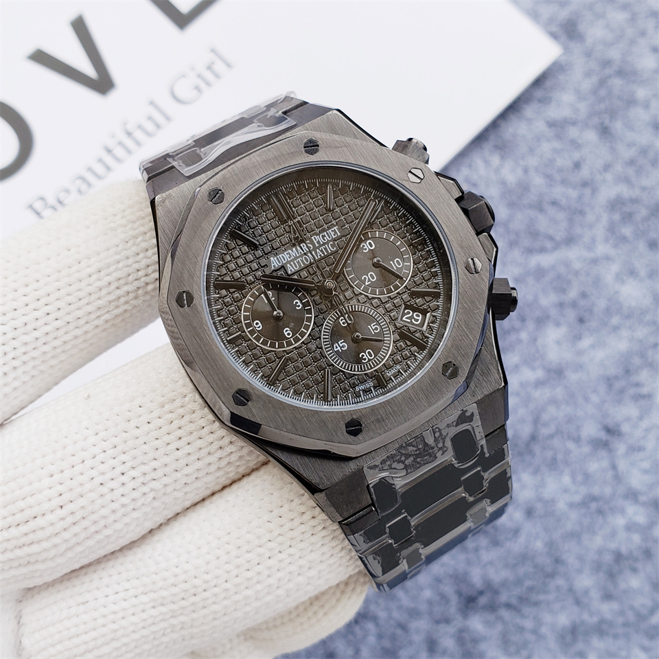 Men's Quartz Watch Chronograph 904L Stainless Steel 42mm- AP 81