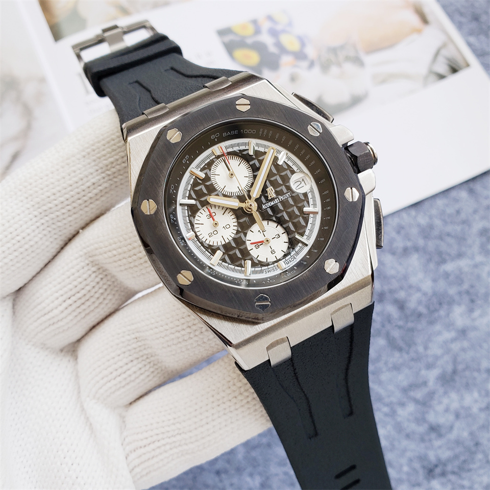Men's Quartz Watch Chronograph 904L Stainless Steel 44mm- AP 74