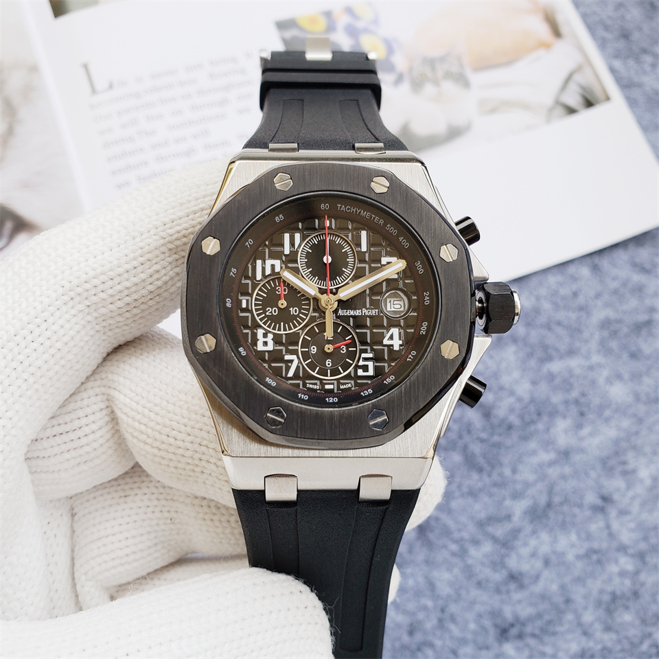 Men's Quartz Watch Chronograph 904L Stainless Steel 42mm- AP 75