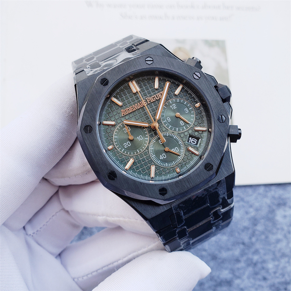 Men's Quartz Watch Chronograph 904L Stainless Steel 42mm- AP 68