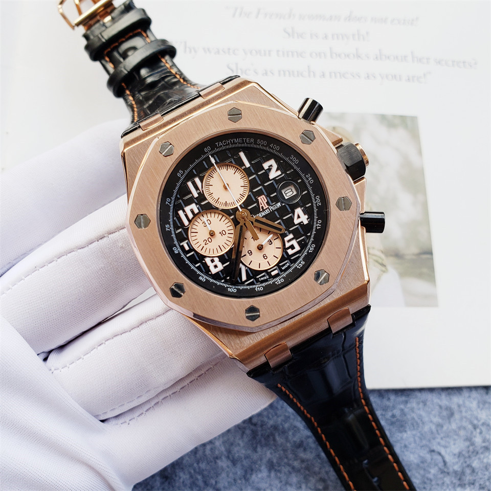 Men's Quartz Watch Chronograph 904L Stainless Steel 42mm- AP 64