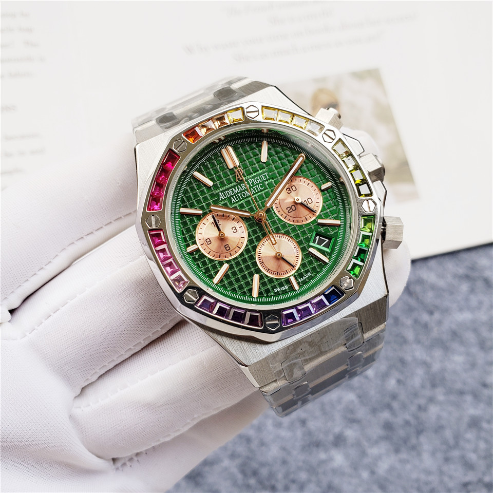 Men's Quartz Watch Chronograph 904L Stainless Steel 42mm- AP 51