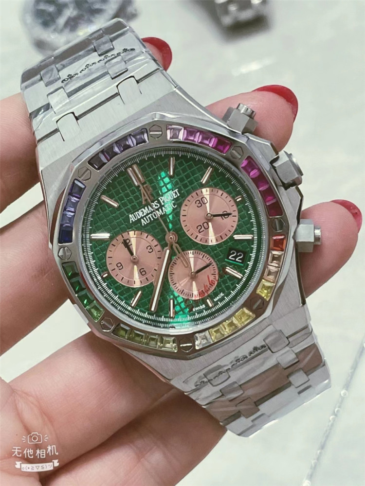 Men's Quartz Watch Chronograph 904L Stainless Steel 42mm- AP 44