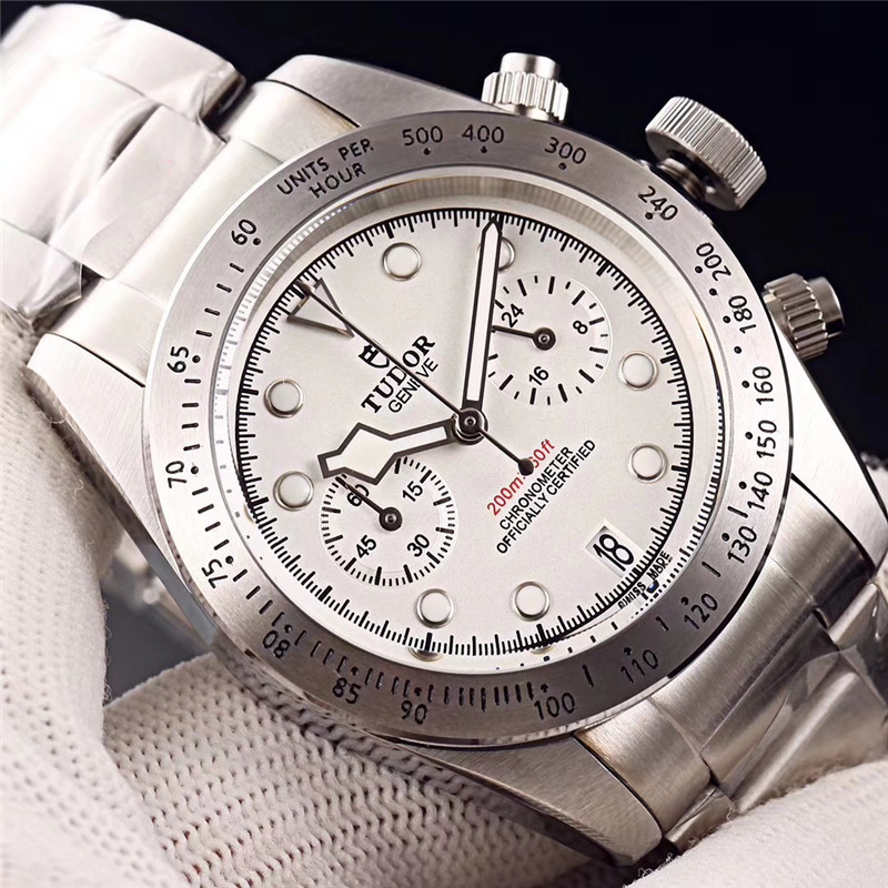 Men's Quartz Watch Chronograph 904L Stainless Steel 41mm- TR 5