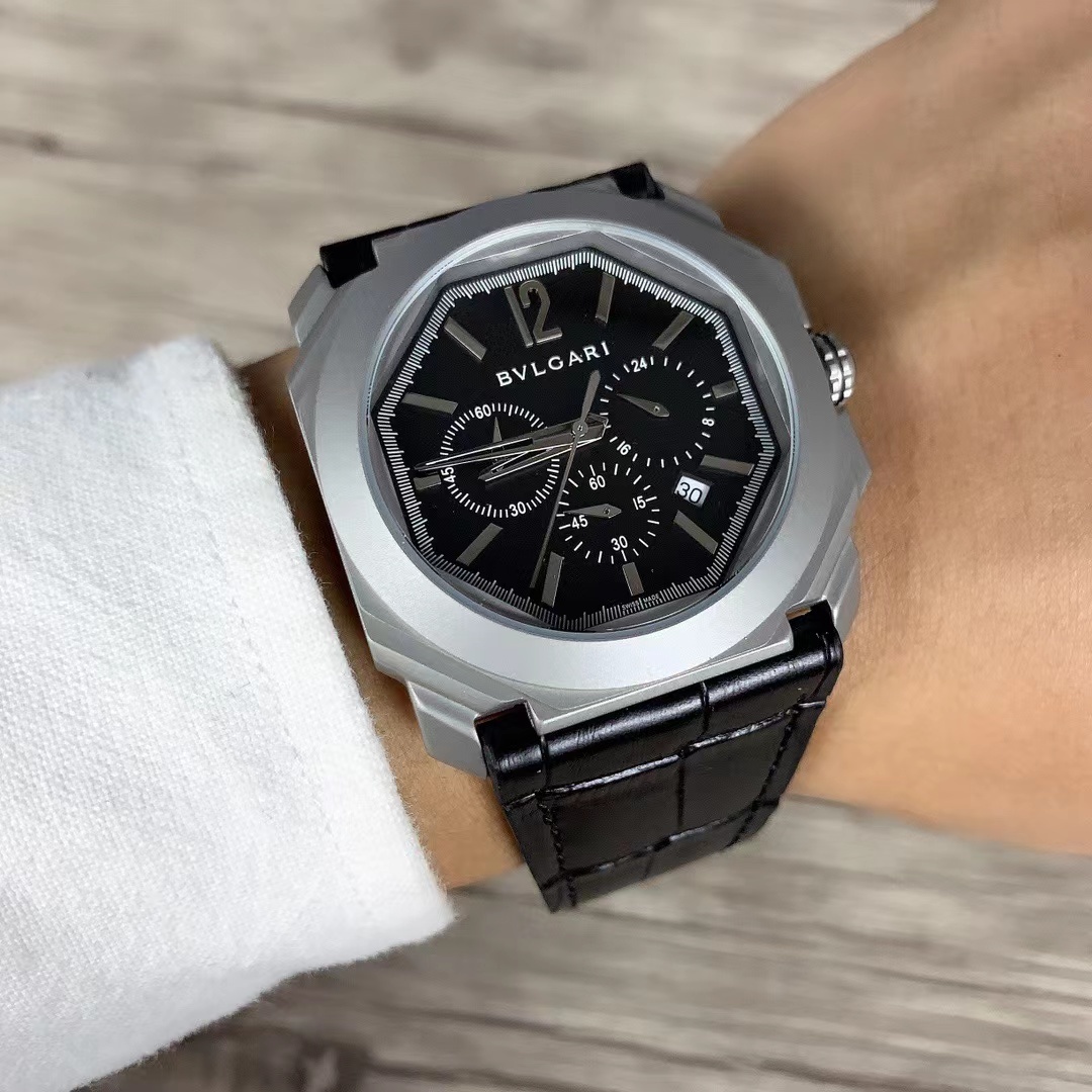 Men's Quartz Watch Chronograph 904L Stainless Steel 44 mm- BV 40