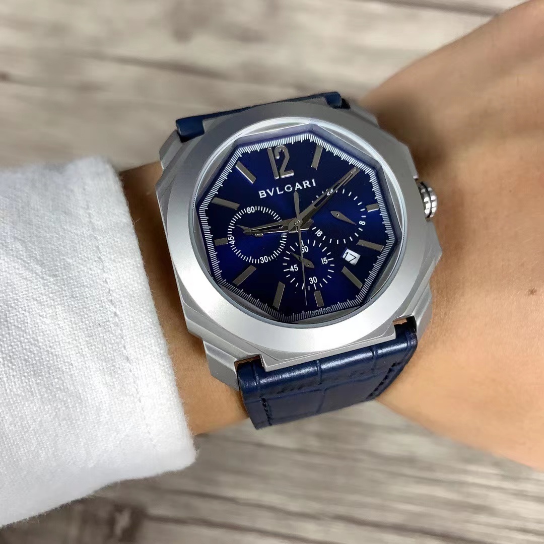 Men's Quartz Watch Chronograph 904L Stainless Steel 44 mm- BV 40