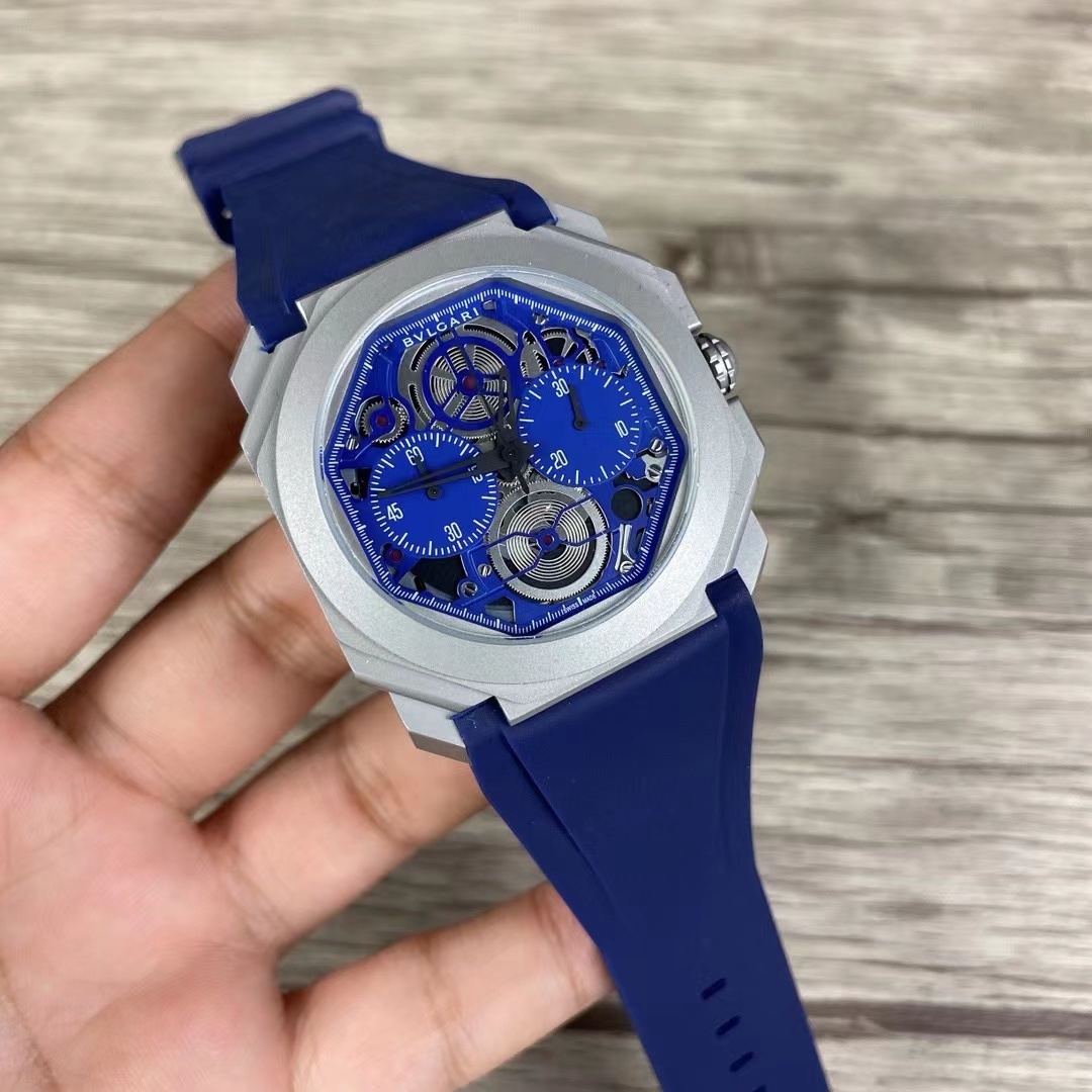 Men's Quartz Watch Chronograph 904L Stainless Steel 44 mm- BV 43
