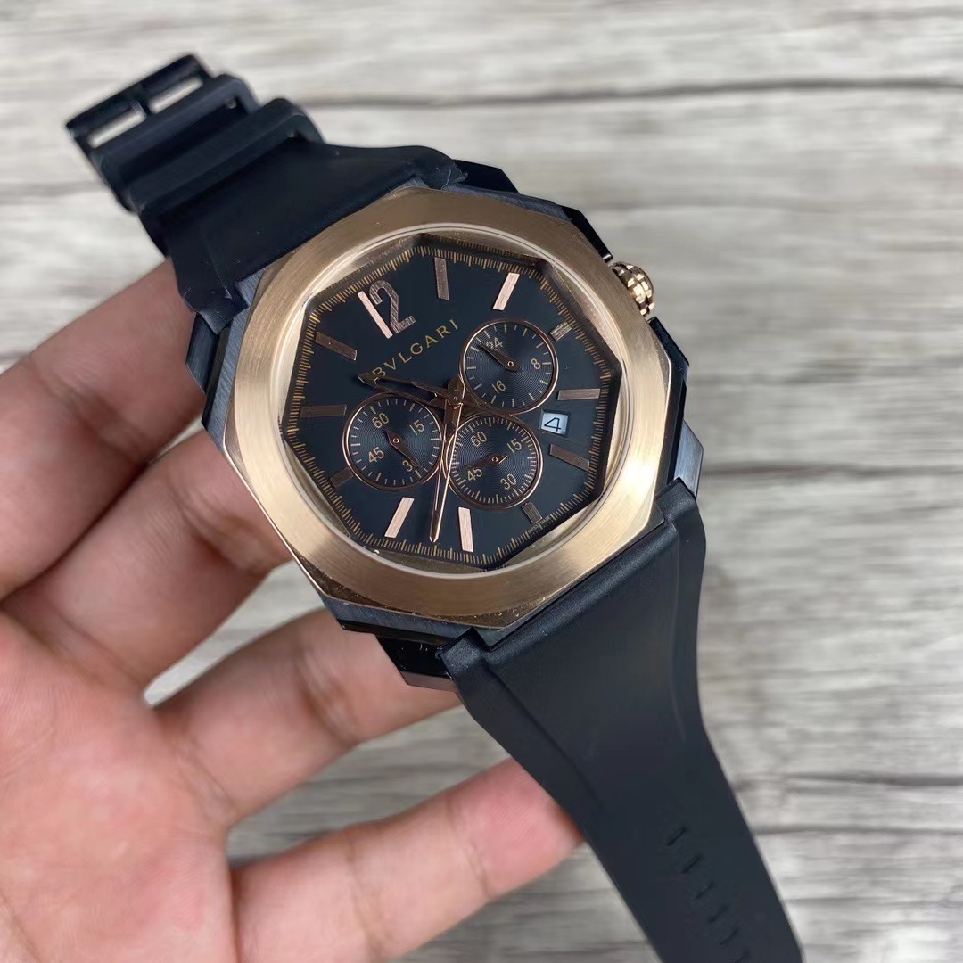Men's Quartz Watch Chronograph 904L Stainless Steel 44 mm- BV 40