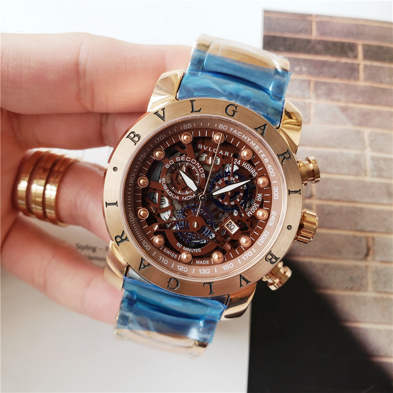 Men's Quartz Watch Chronograph 904L Stainless Steel 45 mm- BV 6