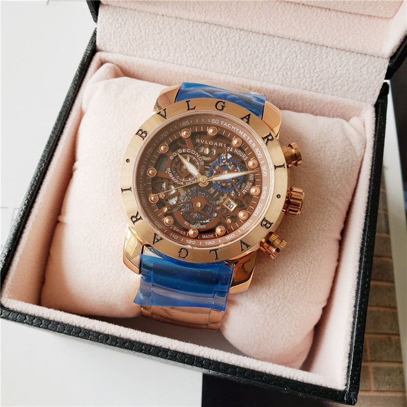 Men's Quartz Watch Chronograph 904L Stainless Steel 45 mm- BV 6