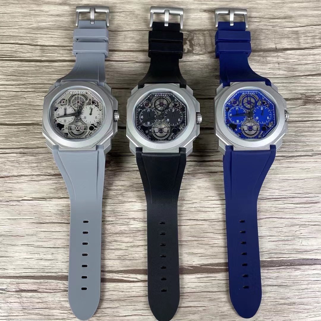 Men's Quartz Watch Chronograph 904L Stainless Steel 44 mm- BV 43