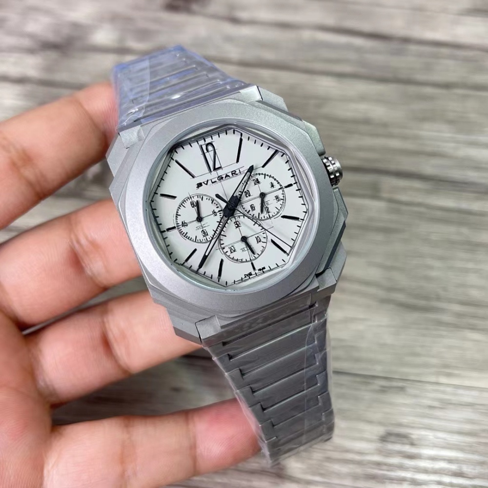 Men's Quartz Watch Chronograph 904L Stainless Steel 42 mm- BV 38