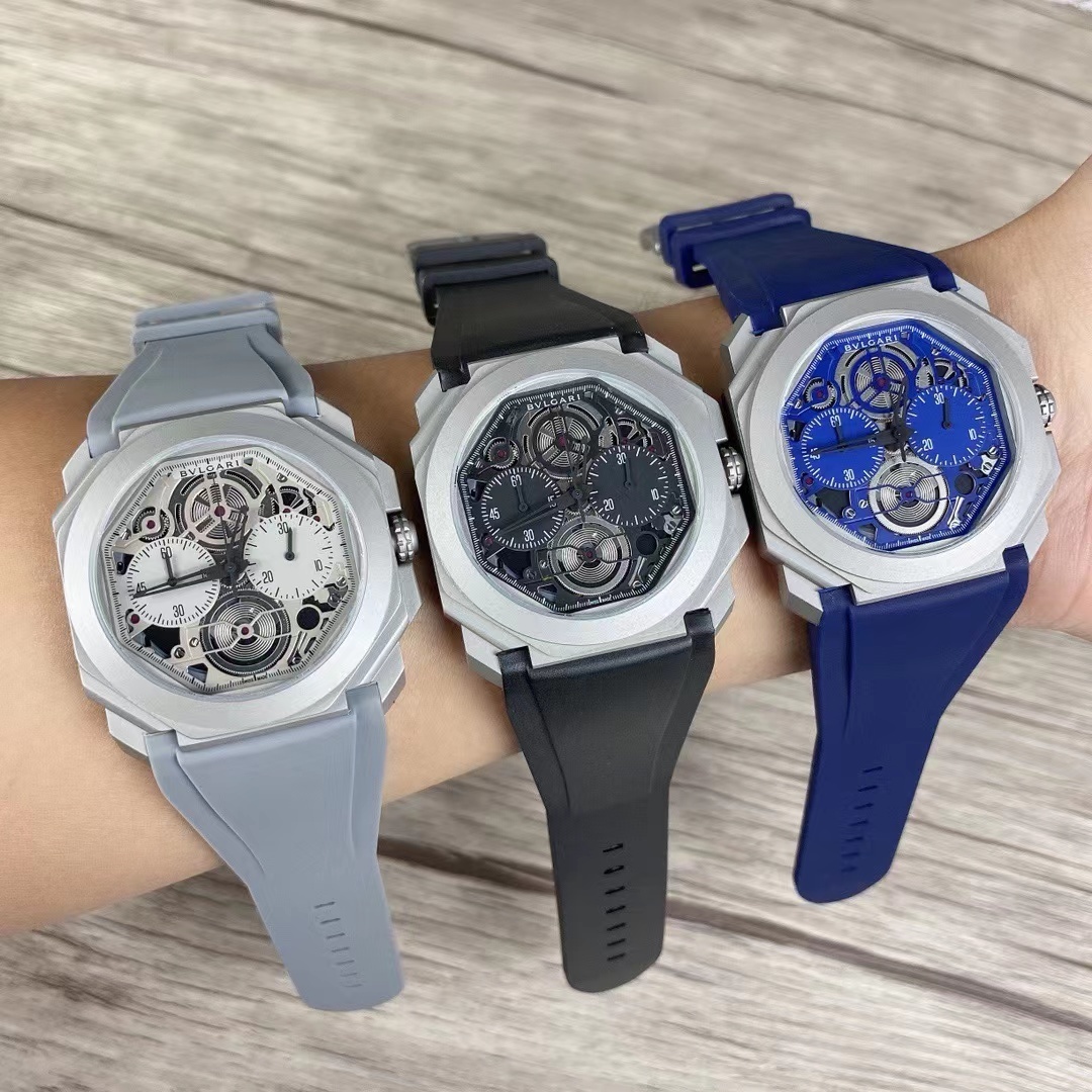 Men's Quartz Watch Chronograph 904L Stainless Steel 44 mm- BV 43