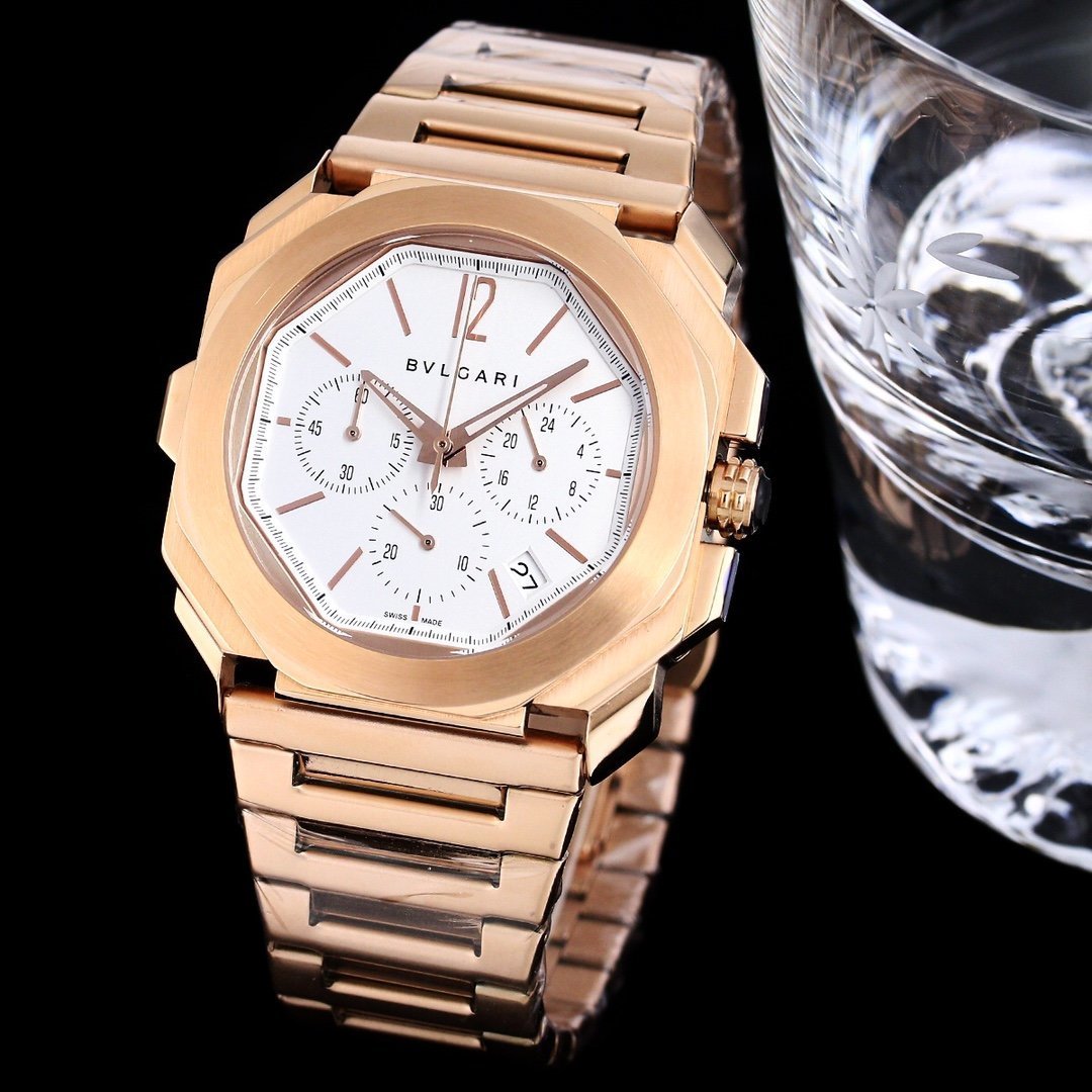 Men's Quartz Watch Chronograph 904L Stainless Steel 42 mm- BV 3