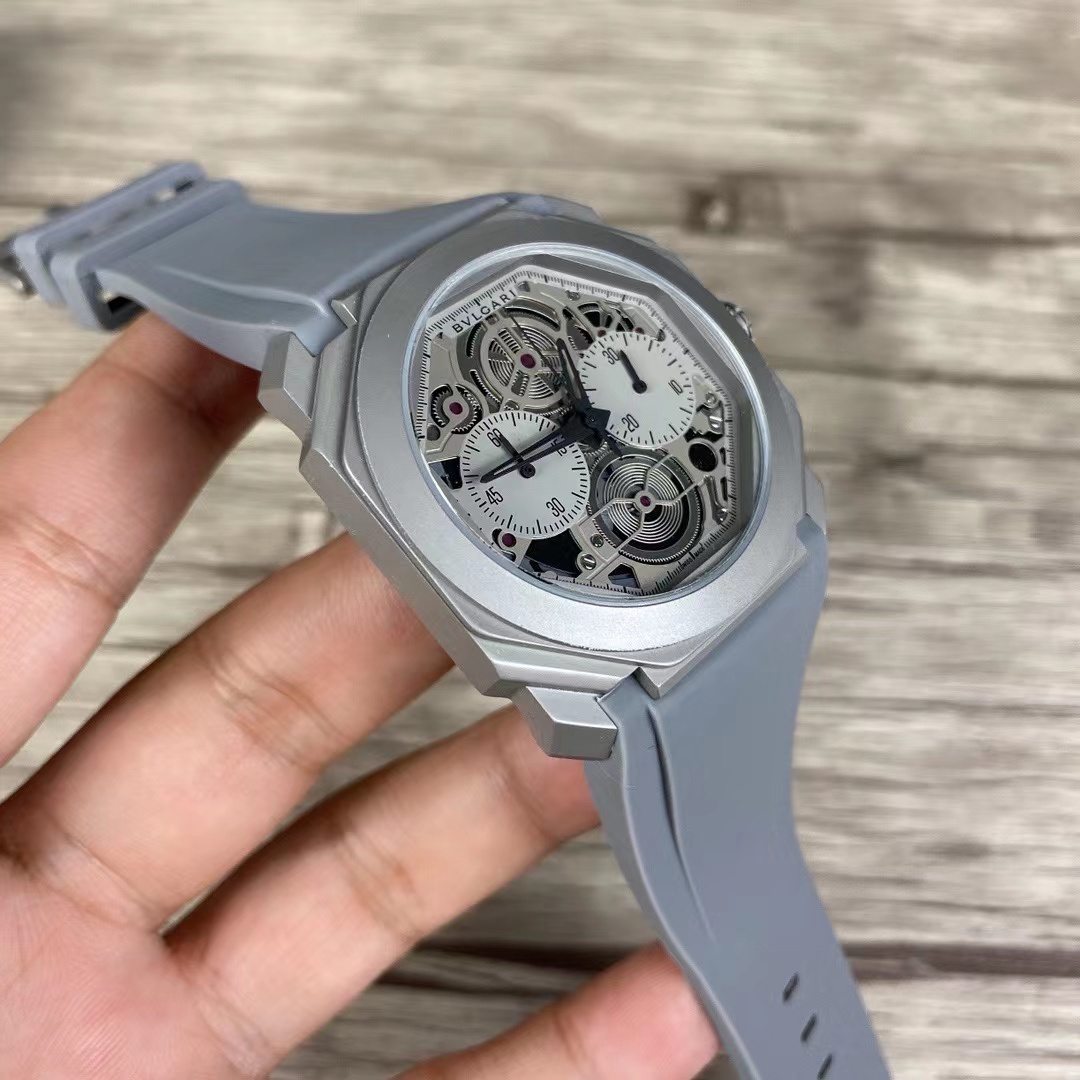 Men's Quartz Watch Chronograph 904L Stainless Steel 44 mm- BV 43