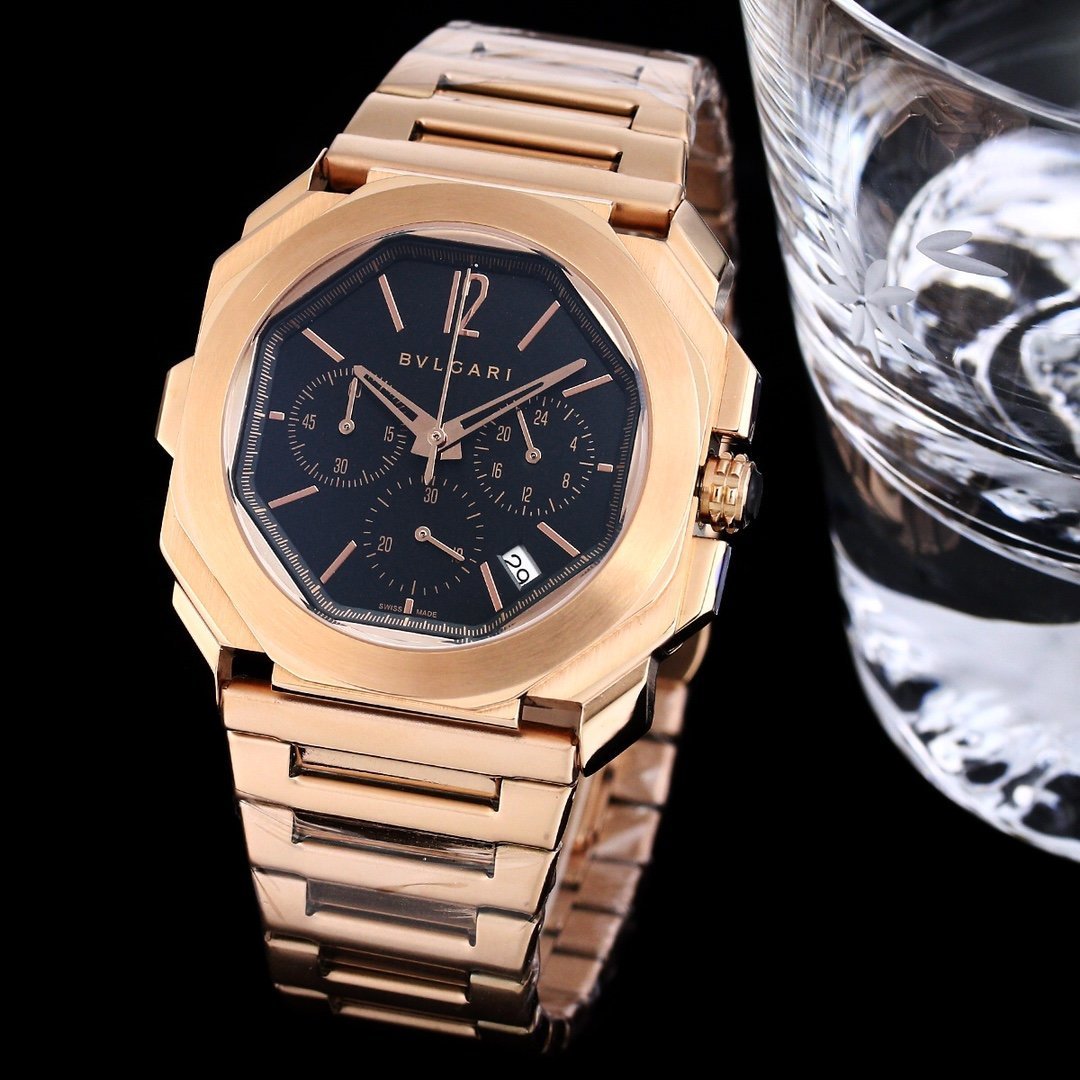 Men's Quartz Watch Chronograph 904L Stainless Steel 42 mm- BV 3