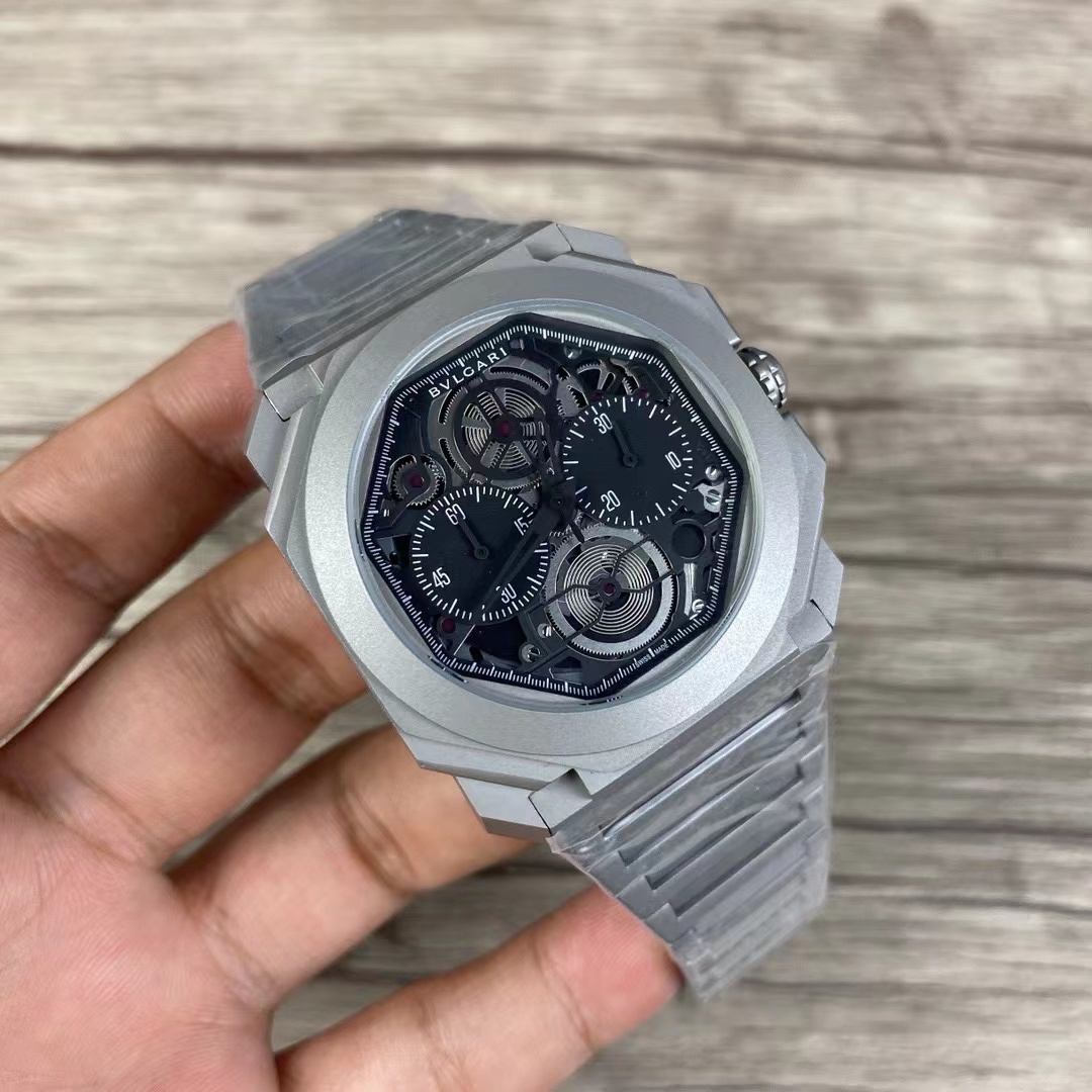 Men's Quartz Watch Chronograph 904L Stainless Steel 44 mm- BV 43