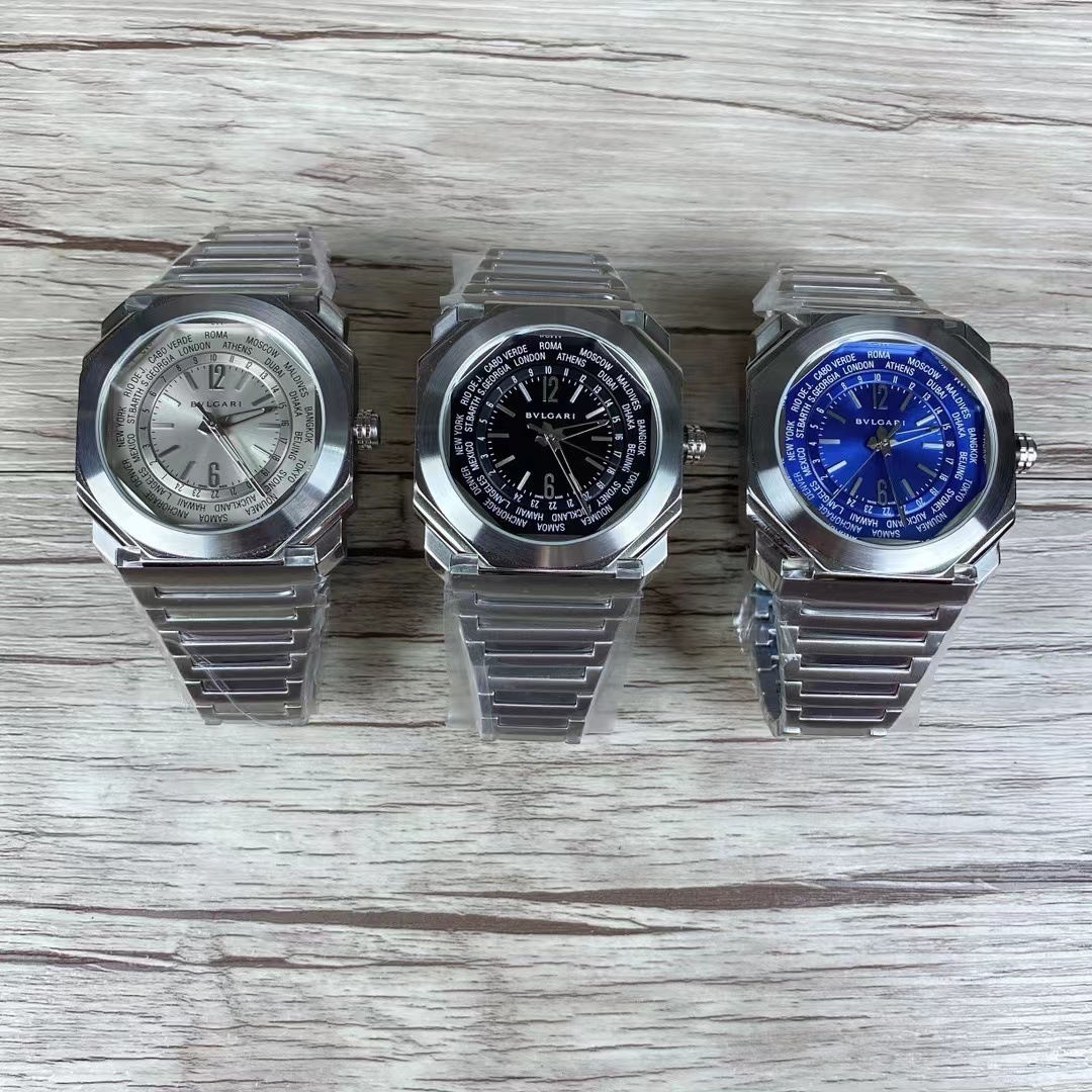 Men's Quartz Watch Chronograph 904L Stainless Steel 44 mm- BV 45