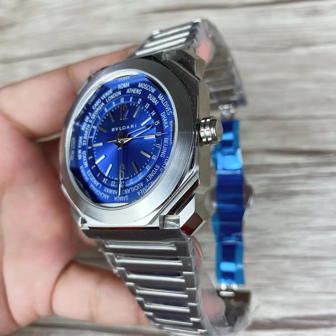 Men's Quartz Watch Chronograph 904L Stainless Steel 44 mm- BV 45
