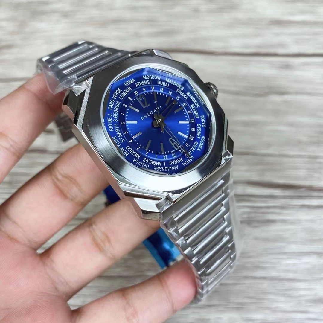 Men's Quartz Watch Chronograph 904L Stainless Steel 44 mm- BV 45