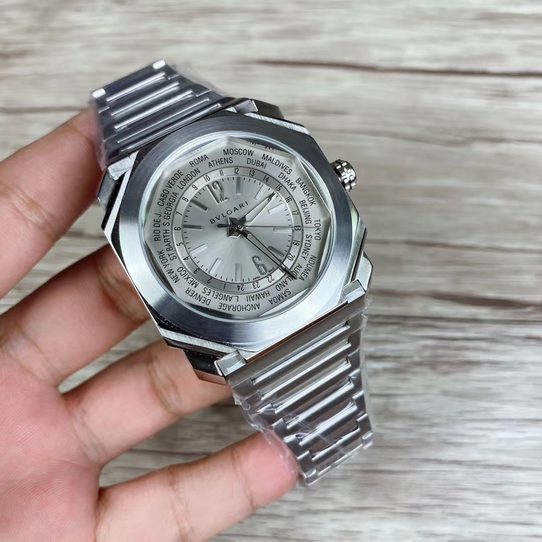Men's Quartz Watch Chronograph 904L Stainless Steel 44 mm- BV 45