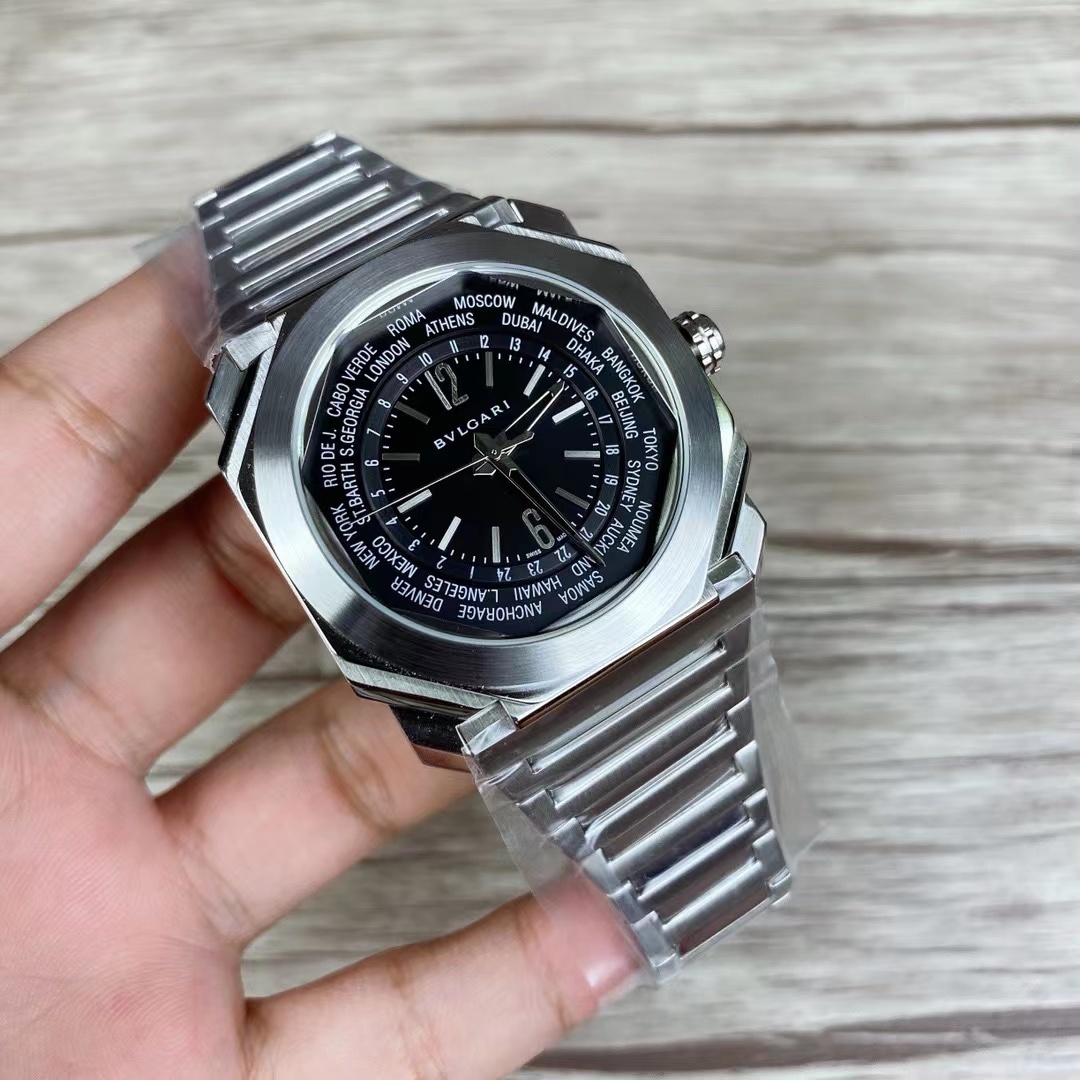 Men's Quartz Watch Chronograph 904L Stainless Steel 44 mm- BV 45