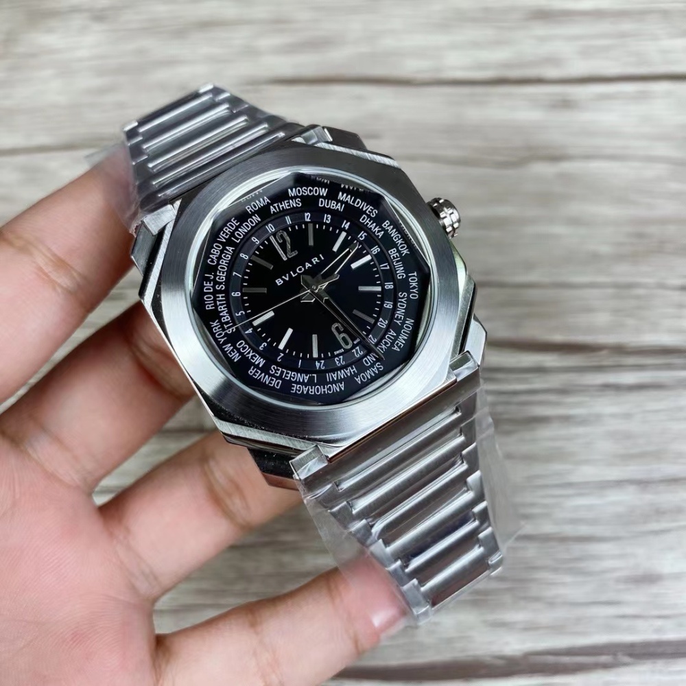 Men's Quartz Watch Chronograph 904L Stainless Steel 44 mm- BV 45