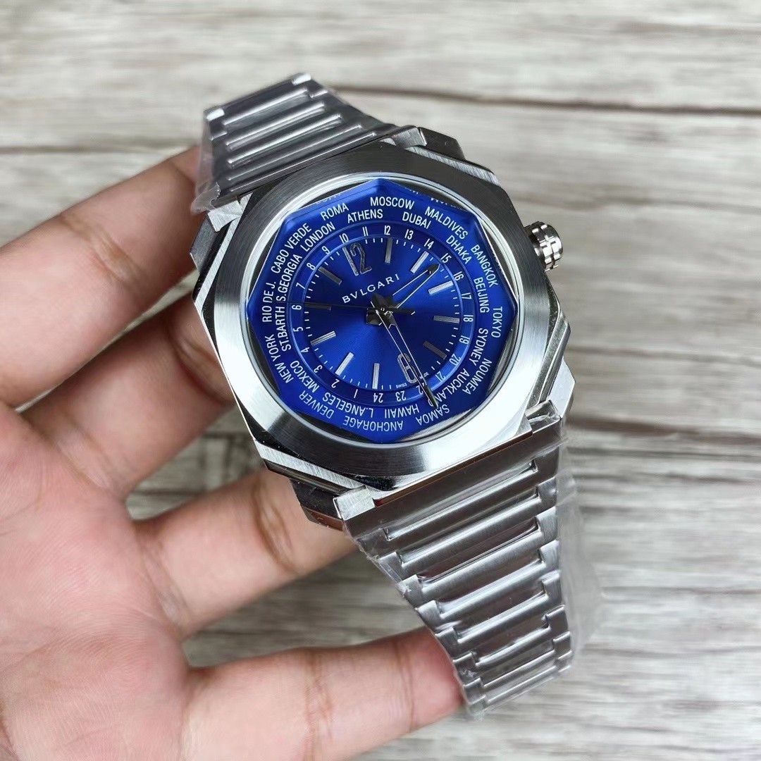 Men's Quartz Watch Chronograph 904L Stainless Steel 44 mm- BV 45