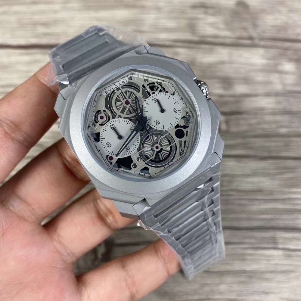 Men's Quartz Watch Chronograph 904L Stainless Steel 44 mm- BV 43
