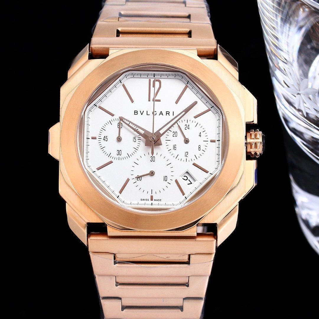 Men's Quartz Watch Chronograph 904L Stainless Steel 42 mm- BV 3