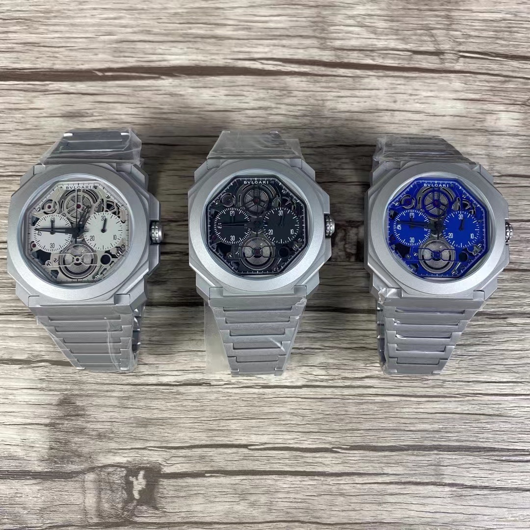 Men's Quartz Watch Chronograph 904L Stainless Steel 44 mm- BV 43