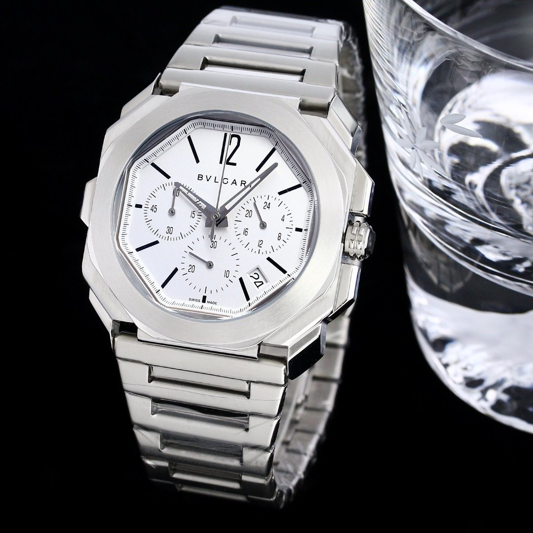 Men's Quartz Watch Chronograph 904L Stainless Steel 42 mm- BV 3