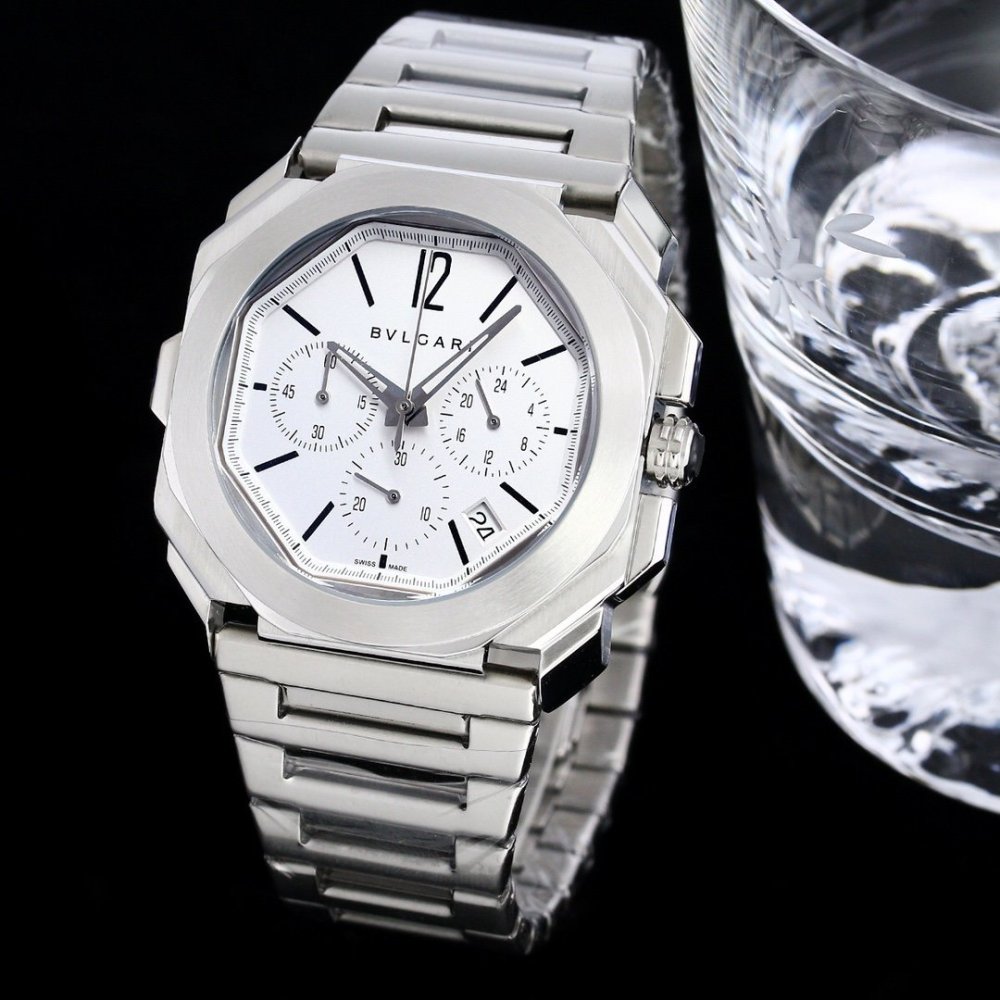 Men's Quartz Watch Chronograph 904L Stainless Steel 42 mm- BV 3