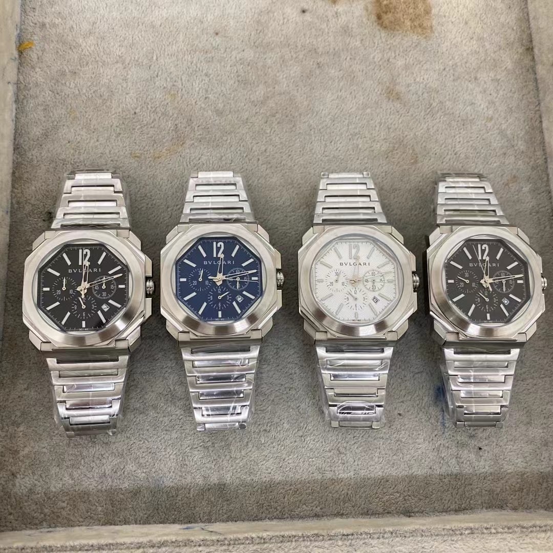 Men's Quartz Watch Chronograph 904L Stainless Steel 44 mm- BV 57